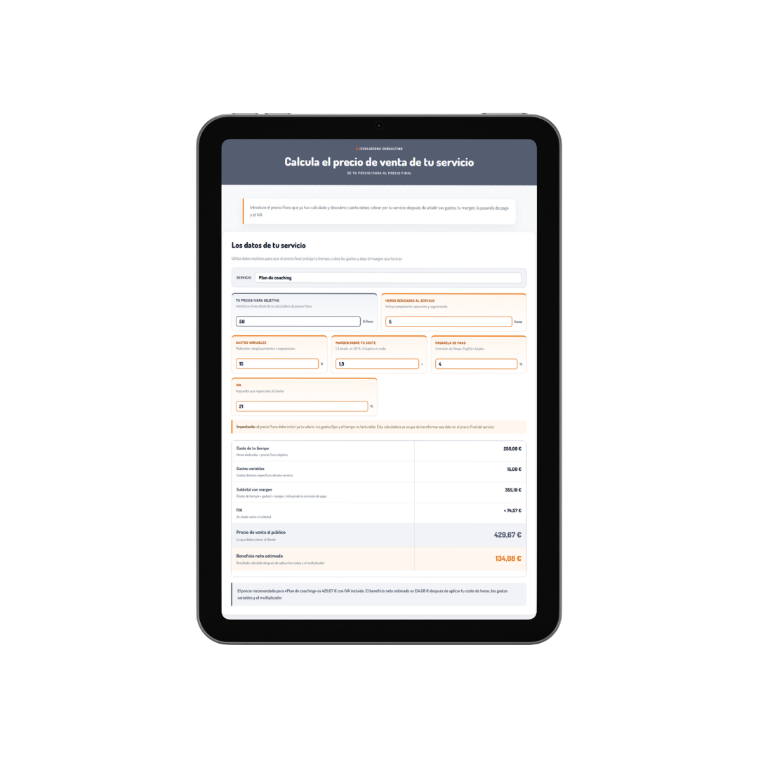 Calculadora - Precio de venta Servicio